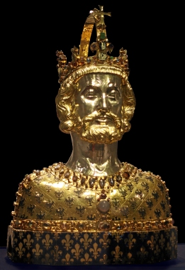 Reliquary Bust of Charlemagne (c. 1350), Aachen Cathedral Treasury, Germany.